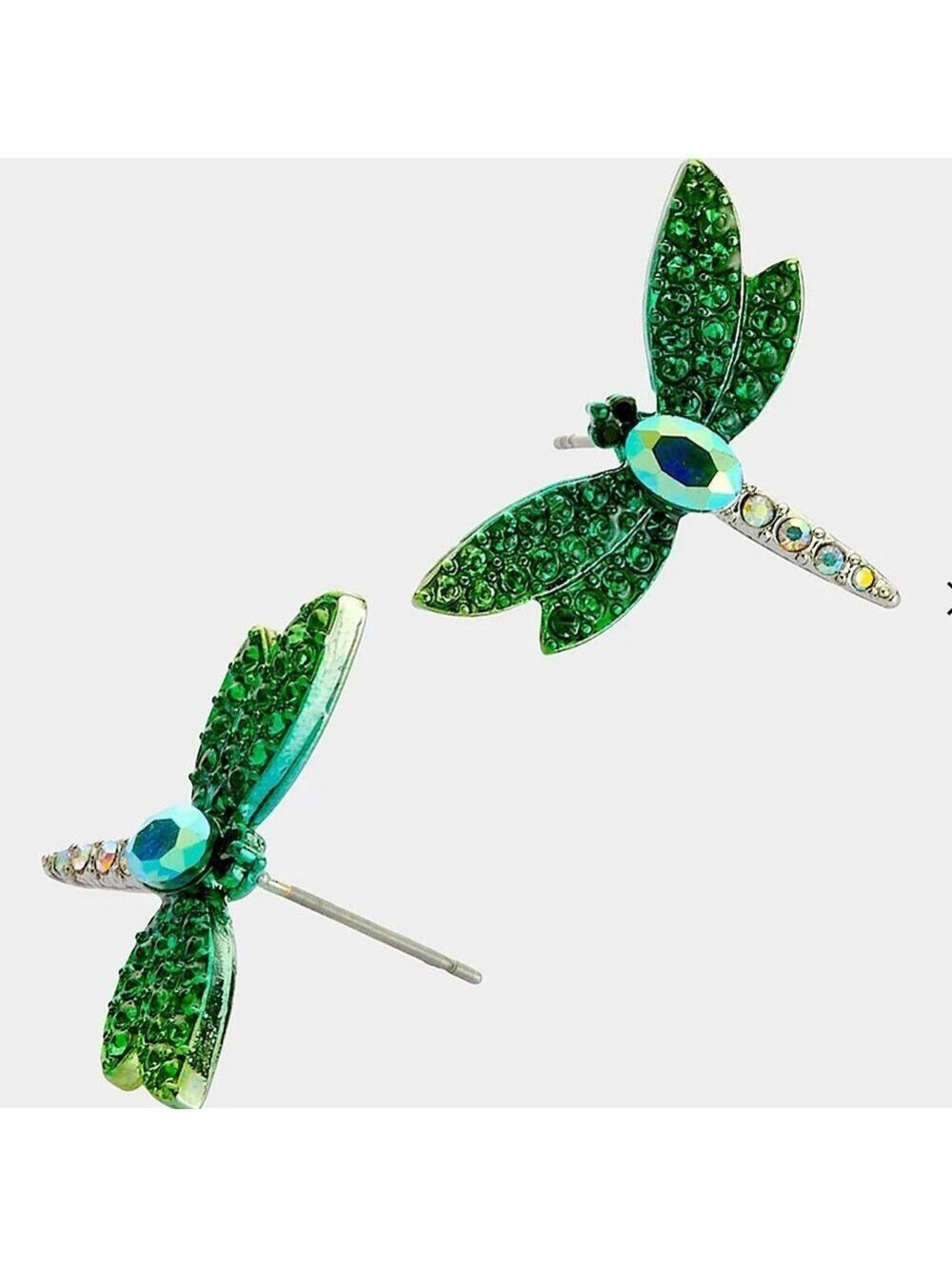 Betsey Johnson Garden Glam Dragonfly Stud Earrings New
